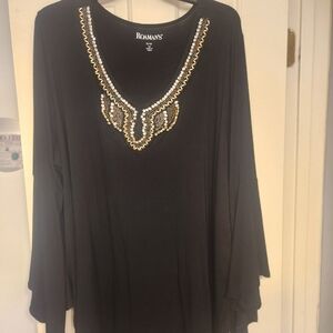 Roman's Black Embellished Women's Top - New & Never Worn